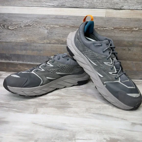 Hoka One One Anacapa Low GTX Mens 14 Grey Waterproof Hiking Shoes 1122017 CSHR - Picture 3 of 9